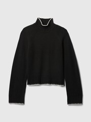 Gap Black CashSoft Turtle Neck Jumper - Image 7 of 8