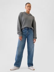 Gap Grey CashSoft Oversized Rib Hoodie - Image 3 of 5
