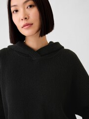 Gap Black CashSoft Oversized Rib Hoodie - Image 4 of 5