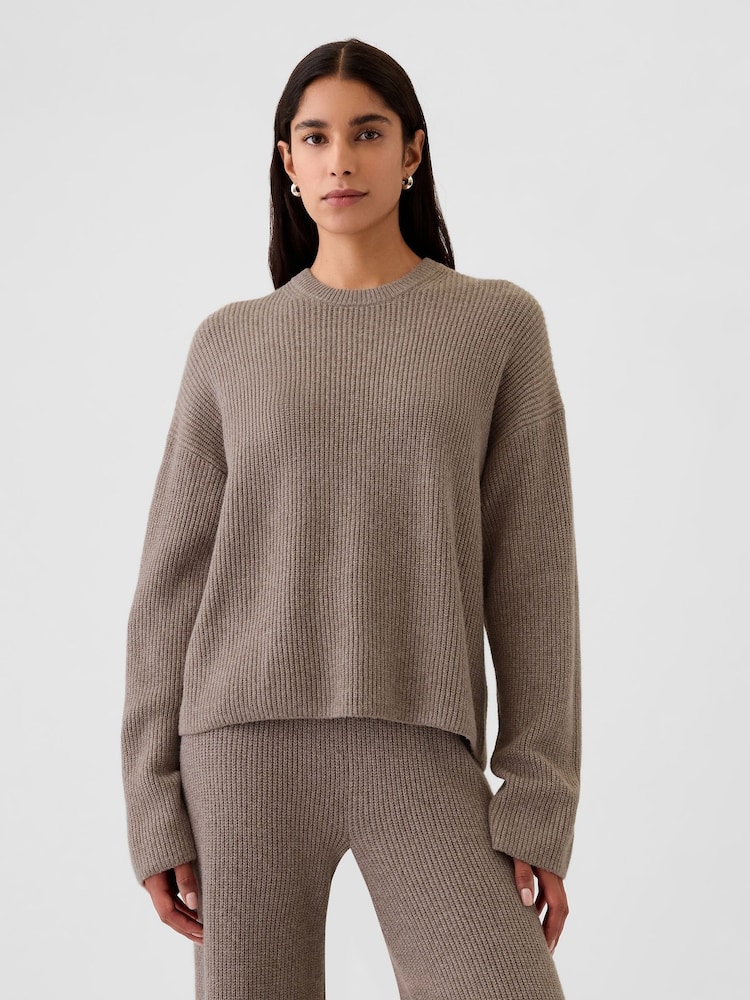 Beige - Gap – CashSoft – Oversize-Rundhalspullover mit Shaker-Stich - Bild 1 von 5 Beige - Gap – CashSoft – Oversize-Rundhalspullover mit Shaker-Stich - Bild 1 von 5