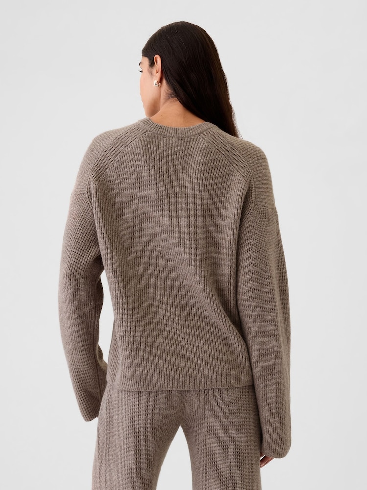 Beige - Gap CashSoft Oversized Shaker-Stitch trui met ronde hals - Image 2 of 5