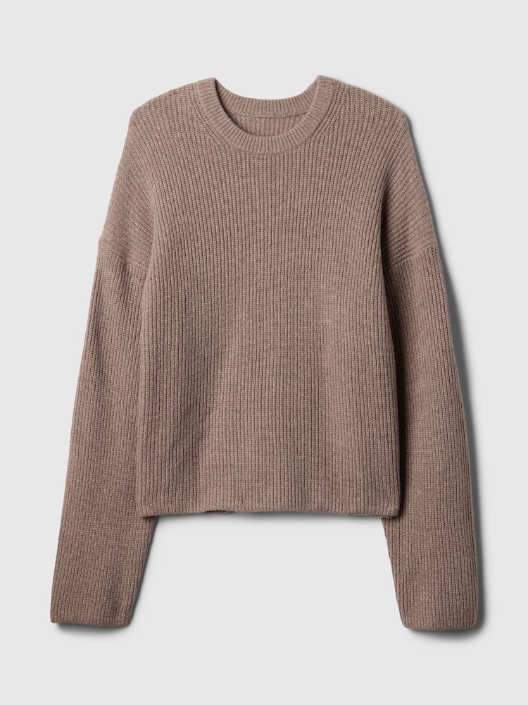 Beige - Gap CashSoft Oversized Shaker-Stitch trui met ronde hals - Image 4 of 5