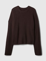 Marrón - Suéter oversize de punto inglés en CashSoft con cuello redondo de Gap - Imagen 4 de 5
