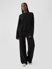 Zwart - Gap CashSoft Oversized Shaker-Stitch trui met ronde hals - Image 3 of 5