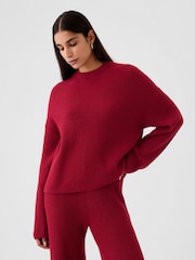 Gap Red CashSoft Shaker-Stitch Crew Neck Jumper - Image 1 of 5