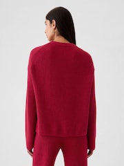 Gap Red CashSoft Shaker-Stitch Crew Neck Jumper - Image 2 of 5