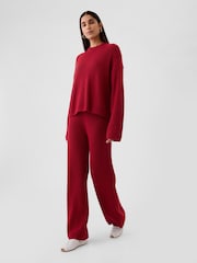 Gap Red CashSoft Shaker-Stitch Crew Neck Jumper - Image 3 of 5