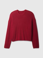 Gap Red CashSoft Shaker-Stitch Crew Neck Jumper - Image 4 of 5