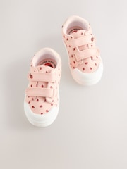 Pink Ladybird Standard Fit (F) Touch Fasten Strap Machine Washable Trainers - Image 1 of 5