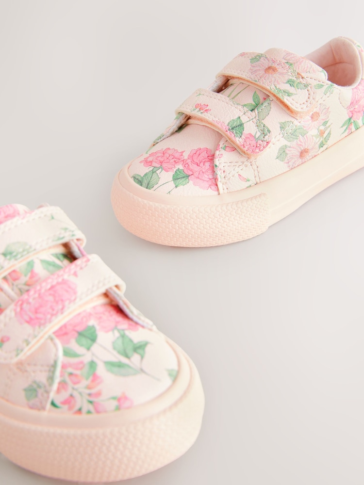 Pink Floral Standard Fit (F) Chunky Trainers With Touch Fastening - Image 3 of 6