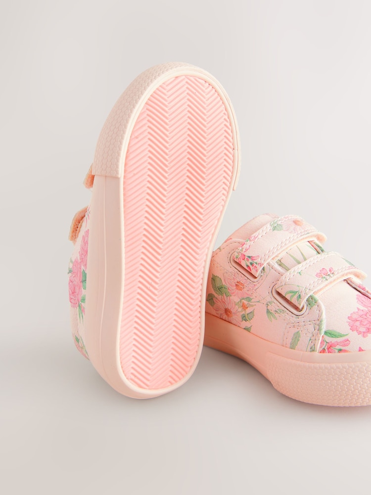 Pink Floral Standard Fit (F) Chunky Trainers With Touch Fastening - Image 5 of 6
