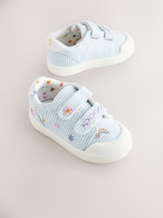 Blue Standard Fit (F) Touch Fasten Strap Machine Washable Trainers - Image 1 of 5
