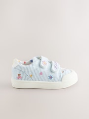 Blue Standard Fit (F) Touch Fasten Strap Machine Washable Trainers - Image 2 of 5