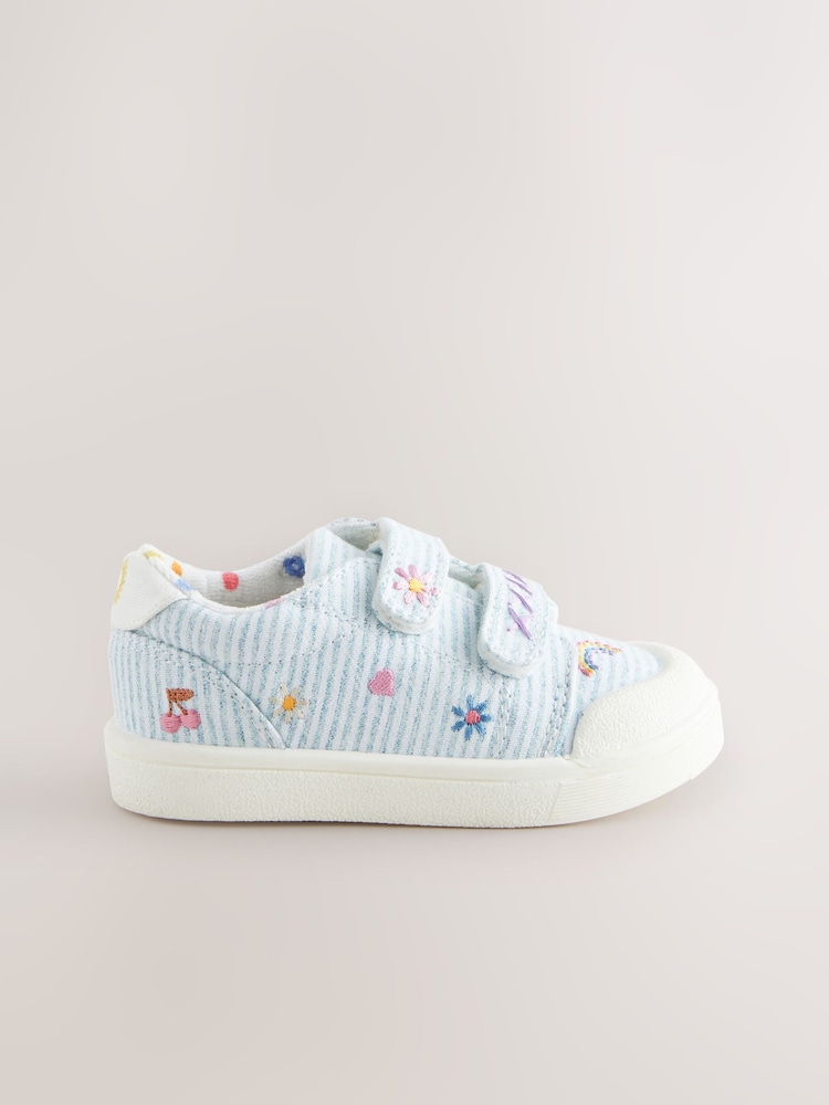 Blue Standard Fit (F) Touch Fasten Strap Machine Washable Trainers - Image 2 of 5