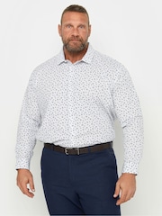 BadRhino Big & Tall White Formal Flower Print Long Sleeve Shirt - Image 1 of 3