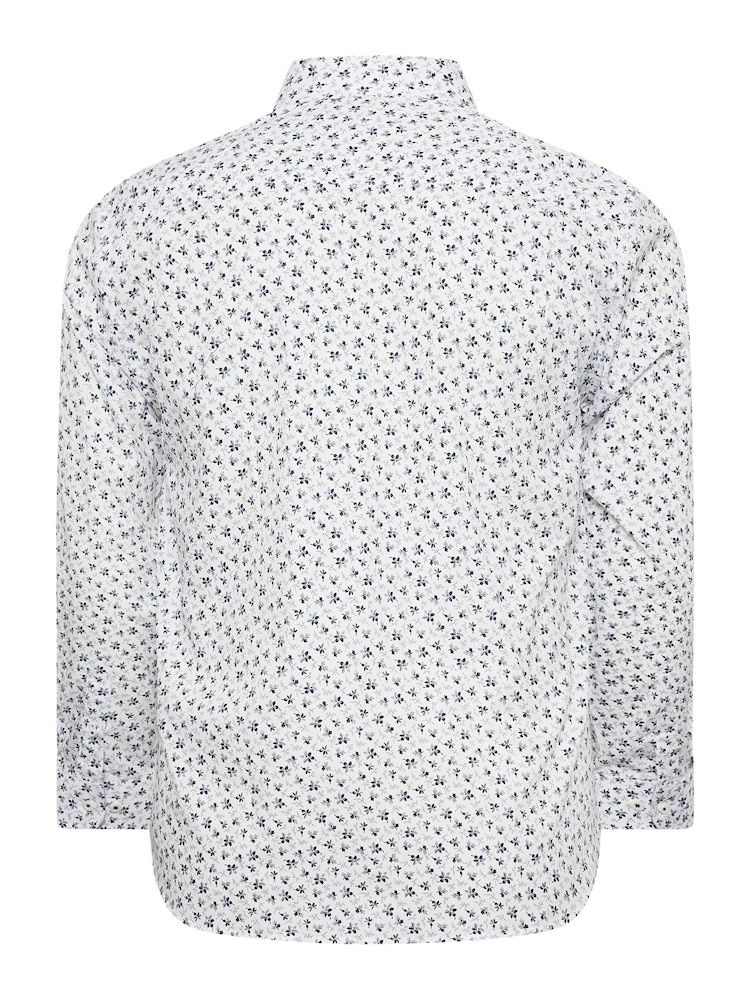 BadRhino Big & Tall White Formal Flower Print Long Sleeve Shirt - Image 3 of 3