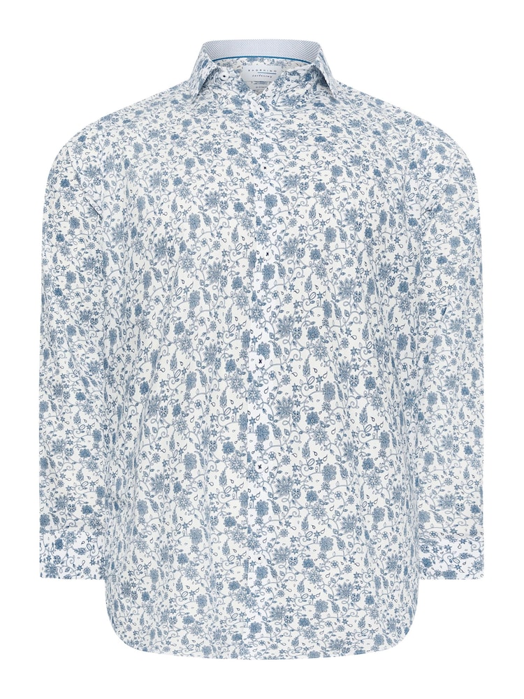 BadRhino Big & Tall White Formal Paisley Long Sleeve 100% Cotton Shirt - Image 2 of 3