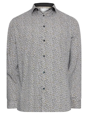 BadRhino Big & Tall Black Formal Flower Print Long Sleeve Shirt - Image 2 of 3
