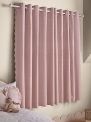 Pink Wave Edge Heart Eyelet Blackout Curtains - Image 3 of 8