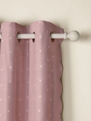 Pink Wave Edge Heart Eyelet Blackout Curtains - Image 4 of 8