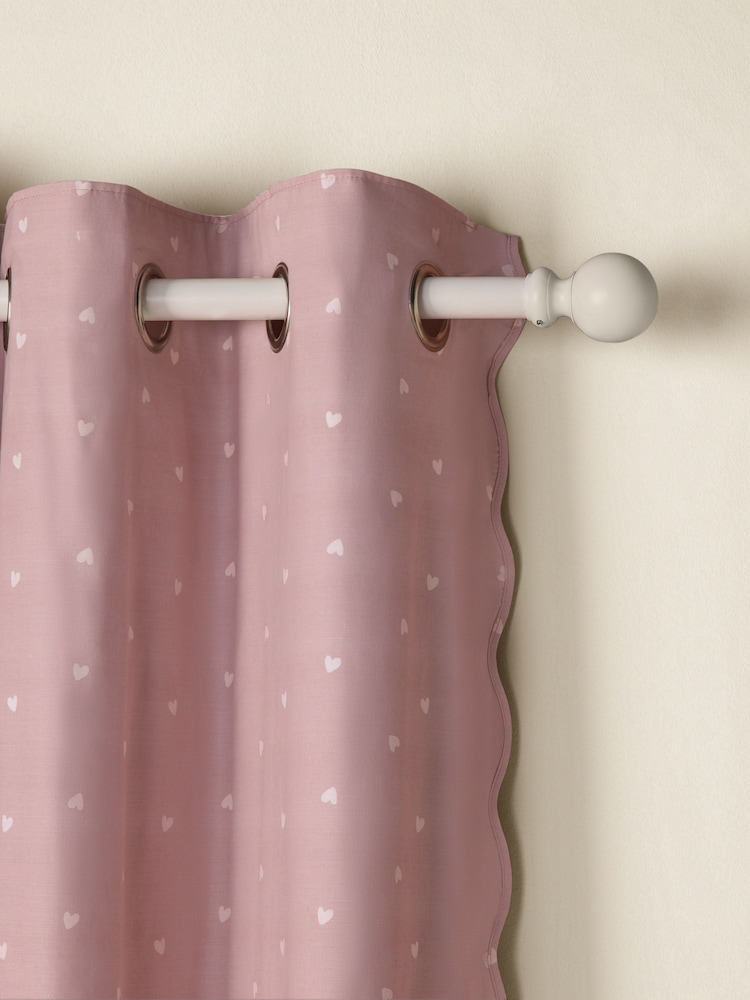 Pink Wave Edge Heart Eyelet Blackout Curtains - Image 4 of 8
