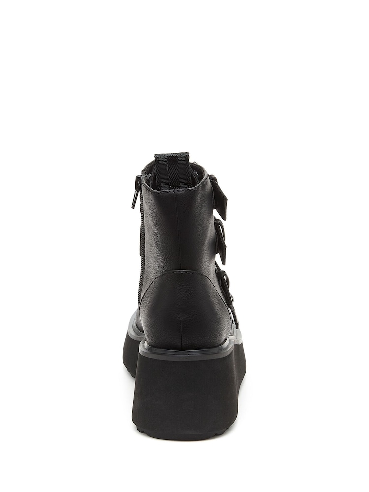 LINEA DONNA STIVALETTI STRINGATI PLATEAU ZEPPA TACCO