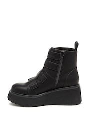 Rocket Dog Heather PU Buckle Black Boots - Image 4 of 6