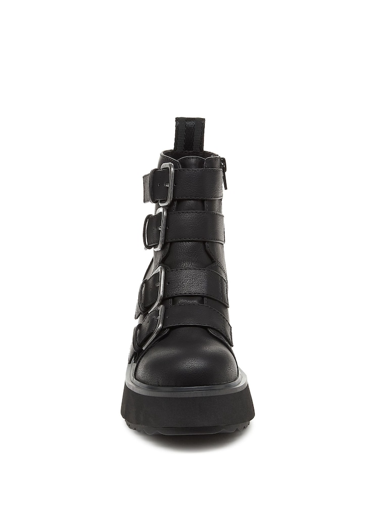 Buy Rocket Dog Heather PU Buckle Black Boots from the Next UK