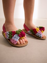 Rainbow Crochet Twist Sandals - Image 1 of 7