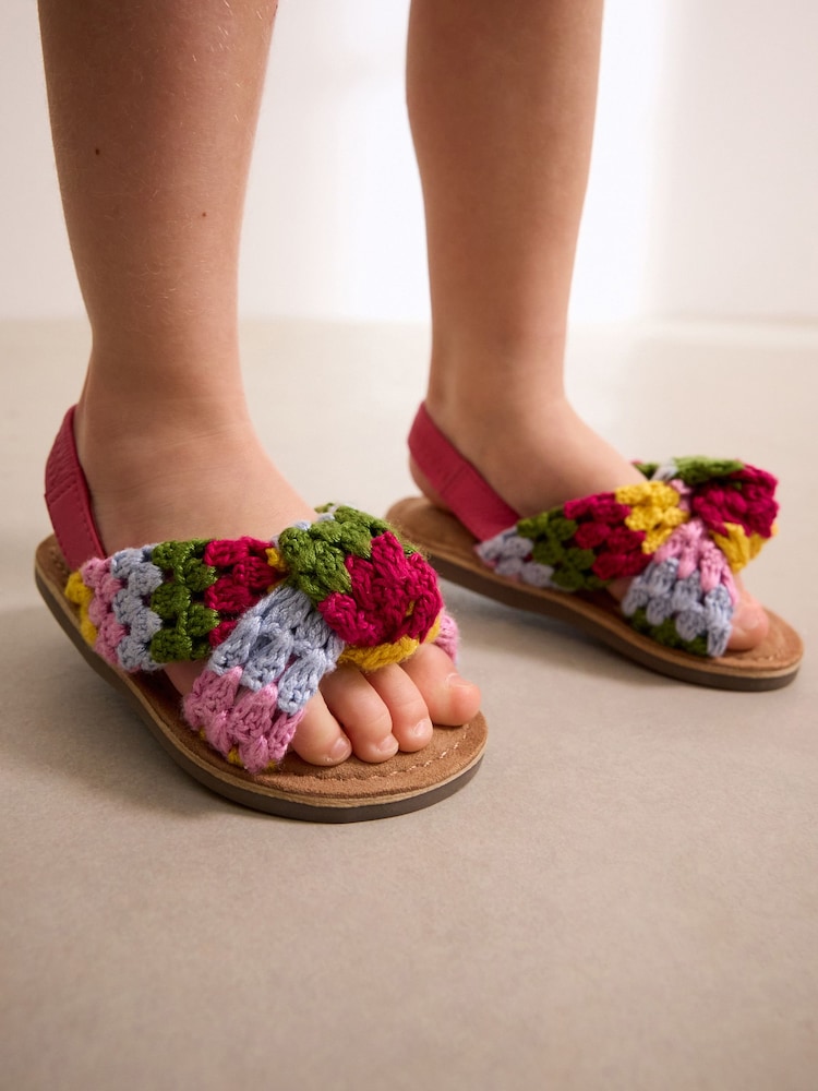 Rainbow Crochet Twist Sandals - Image 1 of 7