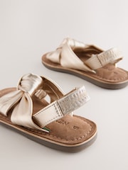 Gold Leather Twist Sandals - Image 4 of 5