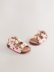 Cream Strawberry Standard Fit (F) Corkbed Double Two Strap Sandals - Image 1 of 6