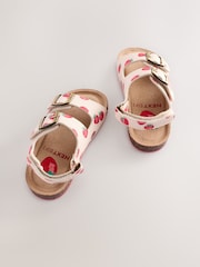 Cream Strawberry Standard Fit (F) Corkbed Double Two Strap Sandals - Image 3 of 6
