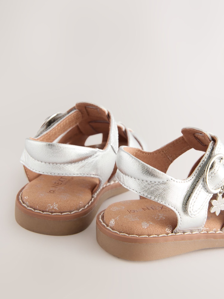 Silver Leather Fisherman Sandals - Image 3 of 4