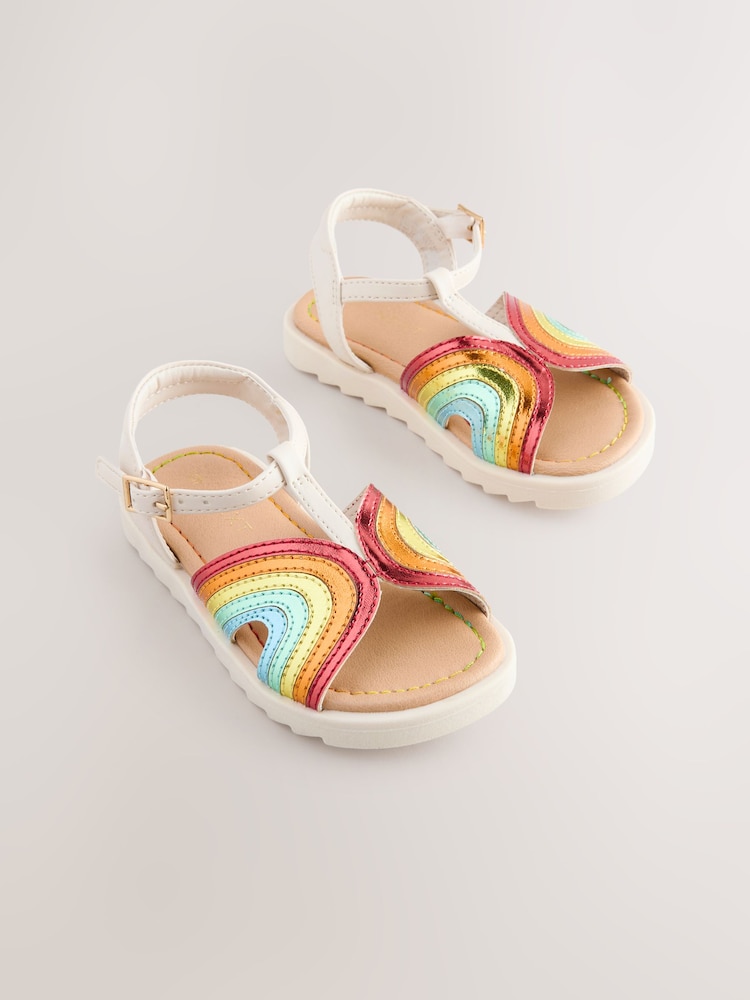 Rainbow Metallic T-Bar Sandals - Image 1 of 5
