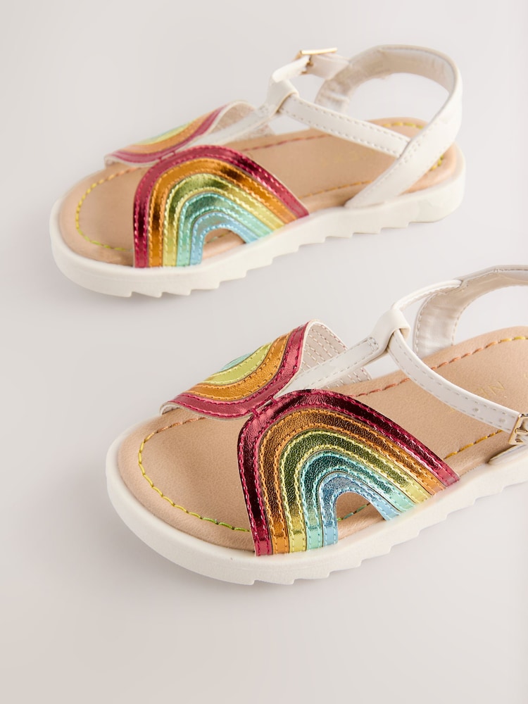Rainbow Metallic T-Bar Sandals - Image 3 of 5