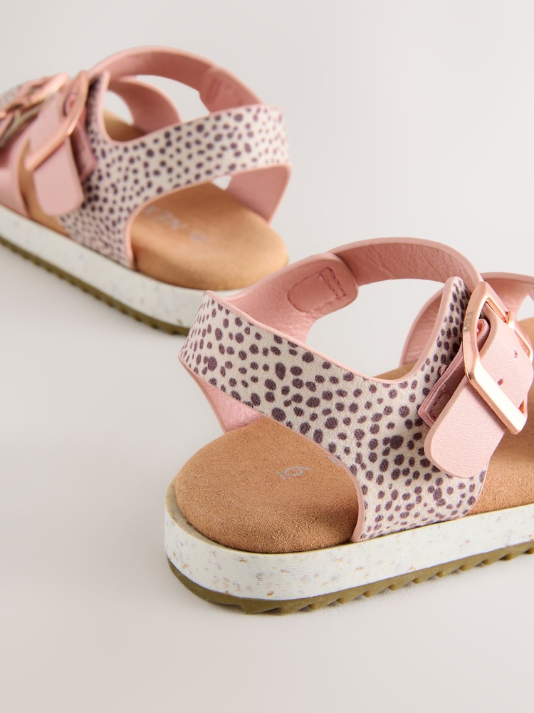 Pink Animal Print Buckle Sandals - Image 7 of 8