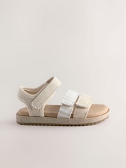 Neutral Stripe Buckle Sandals - Image 2 of 5