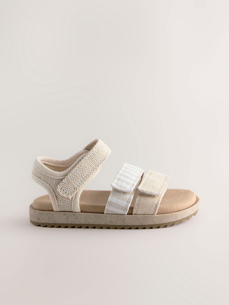 Neutral Stripe Buckle Sandals - Image 2 of 5