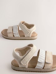 Neutral Stripe Buckle Sandals - Image 3 of 5