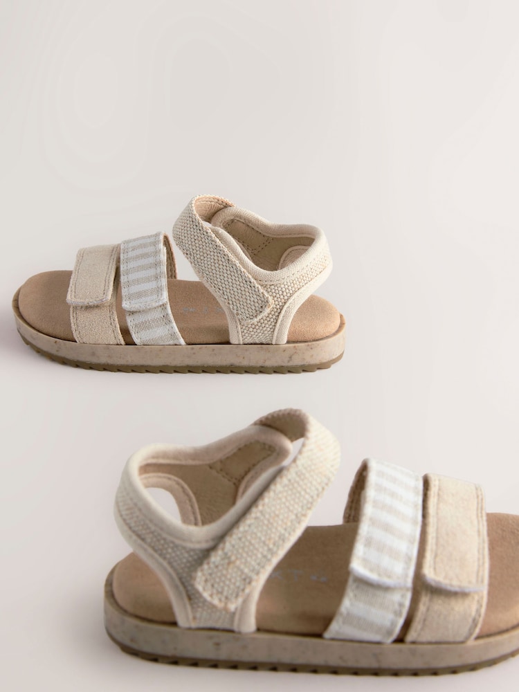 Neutral Stripe Buckle Sandals - Image 3 of 5