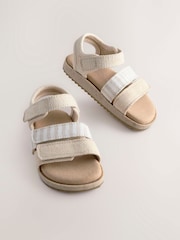 Neutral Stripe Buckle Sandals - Image 4 of 5