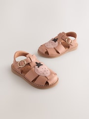 Tan Brown Strawberry Leather Fisherman Sandals - Image 1 of 5