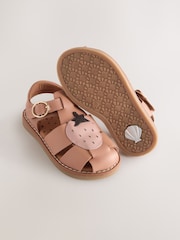Tan Brown Strawberry Leather Fisherman Sandals - Image 3 of 5