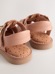 Tan Brown Strawberry Leather Fisherman Sandals - Image 4 of 5