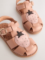 Tan Brown Strawberry Leather Fisherman Sandals - Image 5 of 5