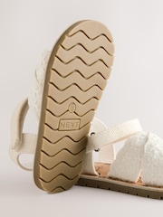 White Broderie Sandals - Image 3 of 5