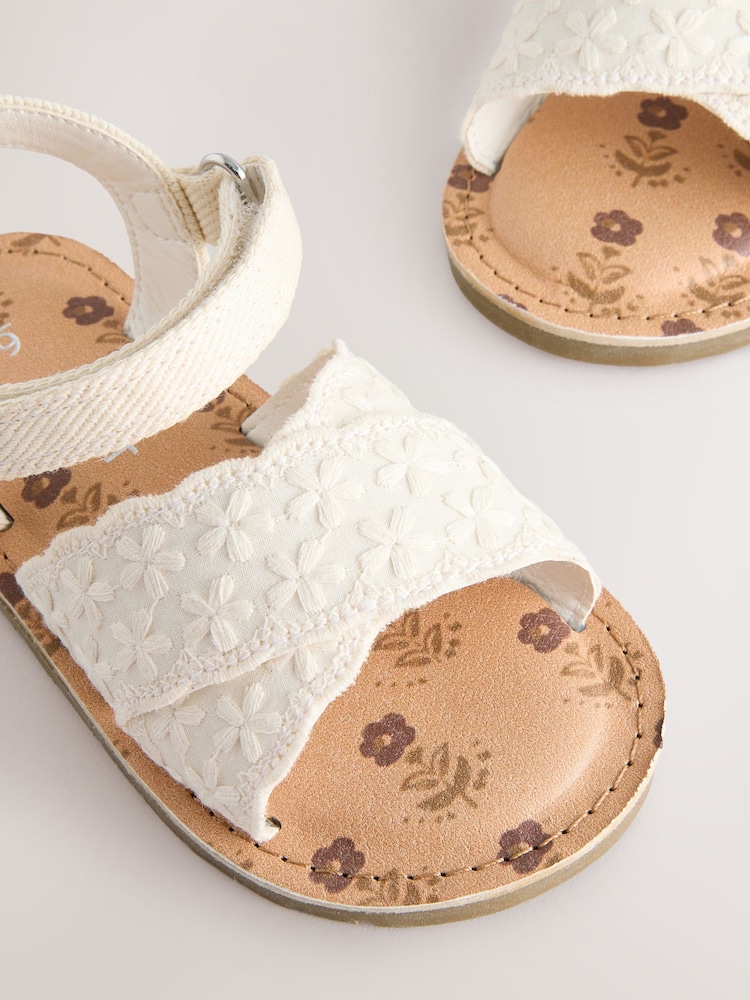 White Broderie Sandals - Image 5 of 5