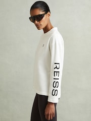 Reiss White May Cotton Blend Logo Top - Image 1 of 6