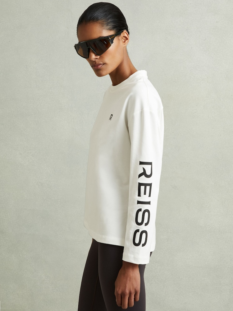 Reiss White May Cotton Blend Logo Top - Image 1 of 6